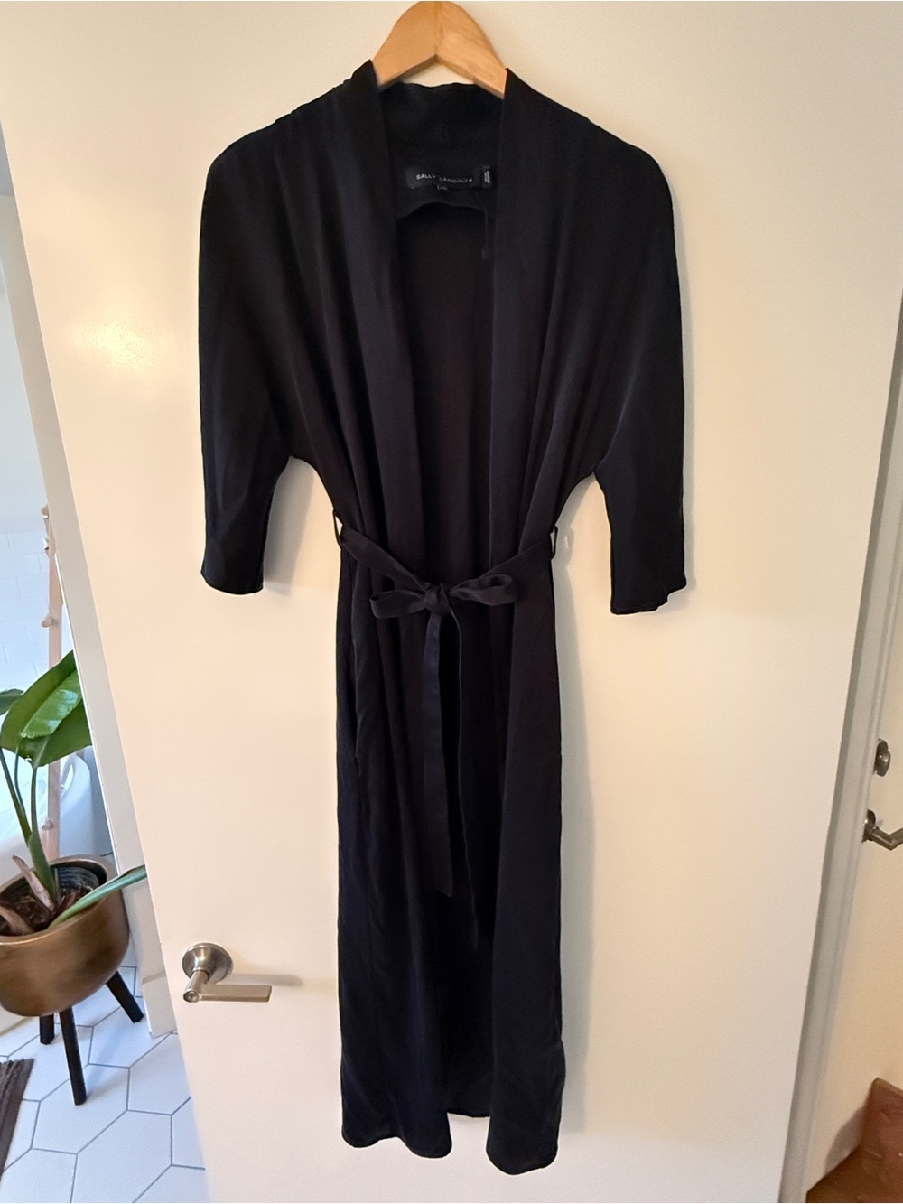 Sally LaPointe Black Silk Robe